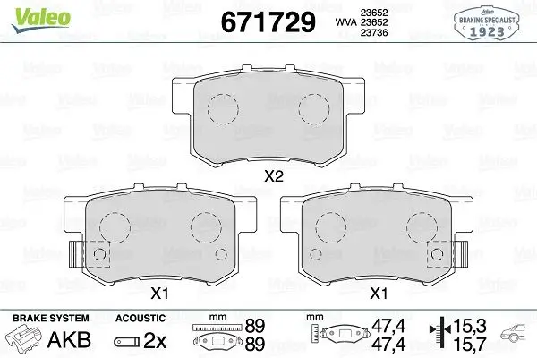 Balata Fren Arka-(Honda: Accord 90-02 2.2-2.3 / Rover-600 94-00)