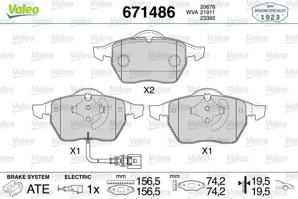 Ön Fren Balatası-Kablolu (VW Golf 98-06 Polo 05-10 Audi A3 97-03 Seat Leon 00-06)