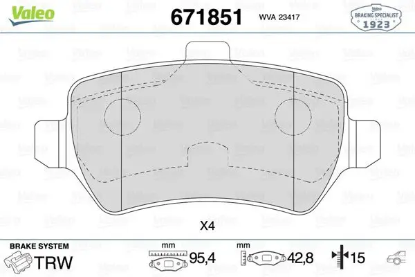 Fren Balatası Arka Opel Astra G-Zafira 01-15mm