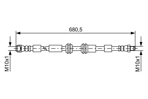 M.Benz W166 Gle Ön Fren Hortumu 655mm A1664200348