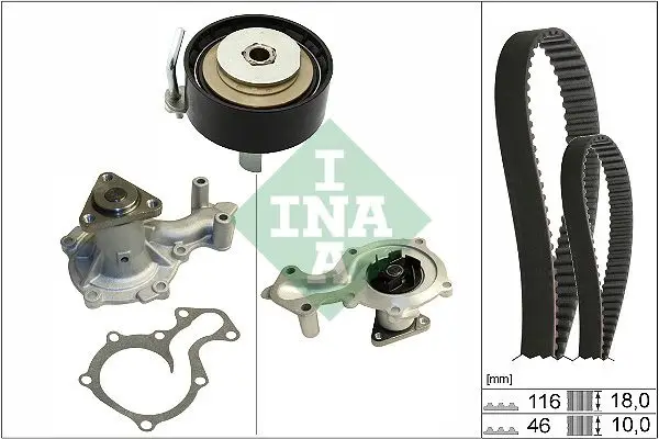 Devirdaim + Yağ Pompa Kayış + Triger Kayış 116 Diş + Triger Gergi Rulman (Ford: Focus / Mondeo / Fiesta / C-Max / Connect / Courier 12-1.0 Ecobost)