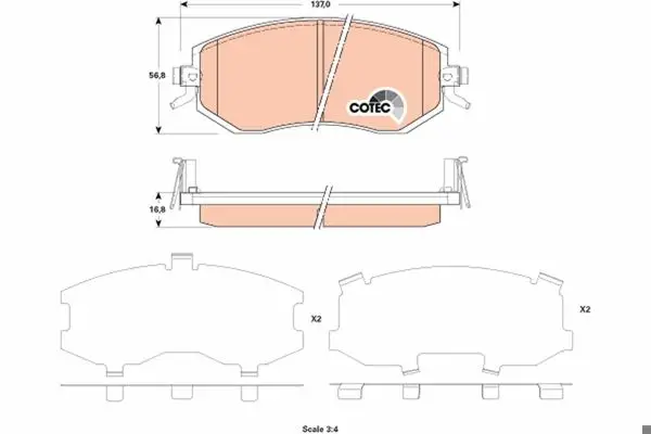Balata Fren Ön-(Subaru: Forester 09-12 2.0-2.5 / Impreza Legacy 08-12 2.0 / Outback 09-12 2.5 / Xv 12 -)