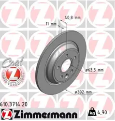 Volvo S60 Arka Fren Disk Takımı Zimmerman marka 610.3714.20
                                Takım
