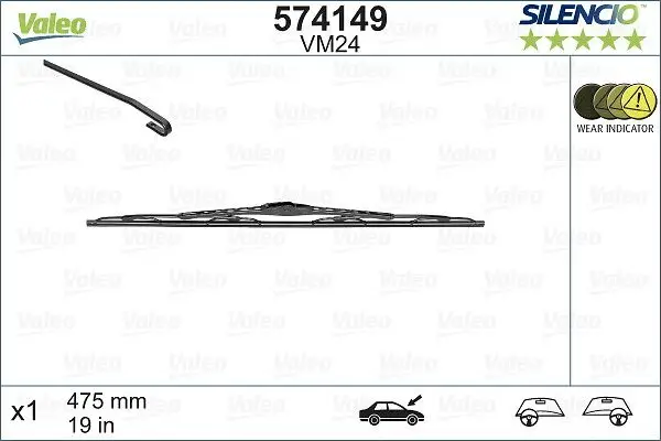 Silecek 475mm (X1) (Volkswagen Golf III Honda Accord / Mazda 626 4K (Yt)
