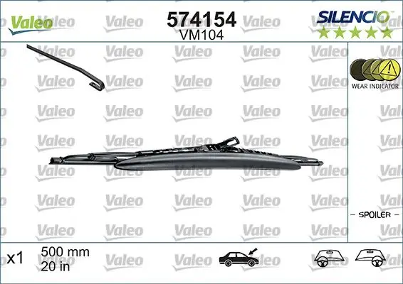 Silecek (X1) (Opel Astra Corsa 3 / 5K (Spoylerlı) 500mm