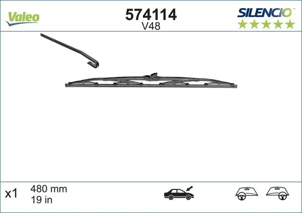 Silecek Süpürgesi Sılencıo (X1 V 48) (Volkswagen Golf Opel Vectra Ford Fiesta)