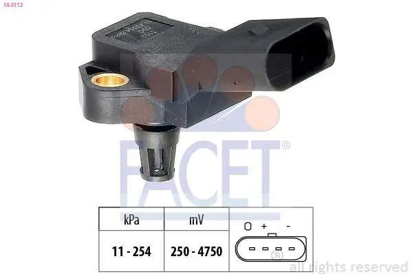 Map Basınç Sensörü Beetle Passat 01 > 15 CC Golf V-VI Jetta 06 > A3 A4 A6 Tt 01 >
