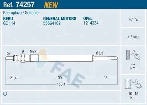 Kızdırma Bujisi Opel Insignia A20th / Combo D 1.6D