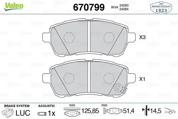 Fren Balatası Ön-Mazda 2 1.5 14 -