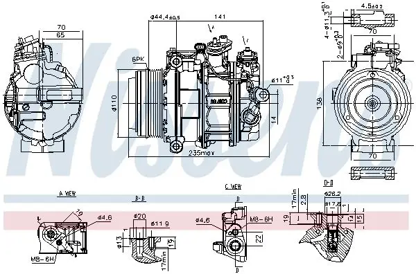 Klima Kompresörü Mercedes Om651 / C-Serisi (W205) Amg / E-Serisi (W213) Amg / Sprinter 4-T Panelvan / Van (B907-B910) 416 CDI / Vito