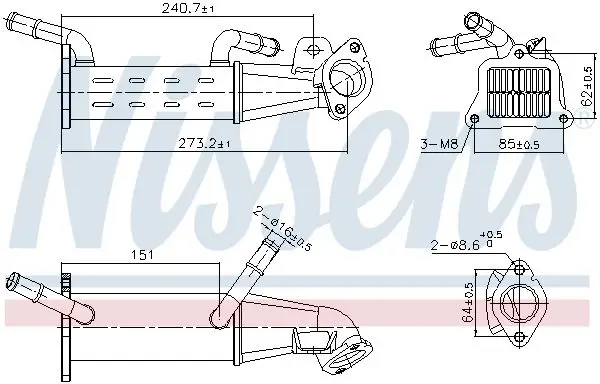 EGR Soğutucu (Ford Transit Tourneo Custom 2.2 TDCI 11-Citroen Jumper-Peugeot Boxer)