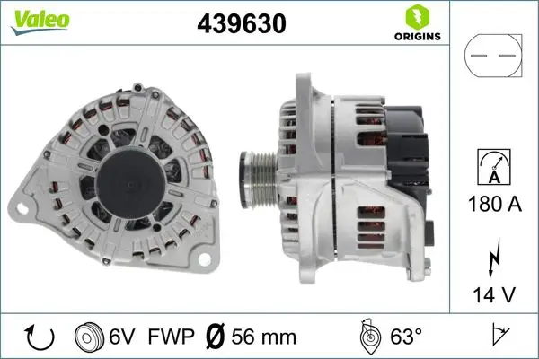 Alternatör 12 V 180A Fiat Ducato 3,0 JTD 06 -