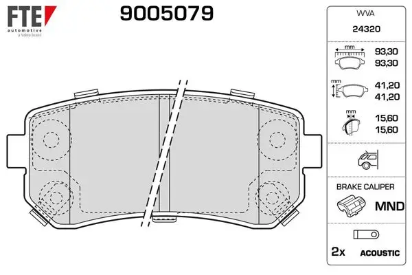 Arka Fren Balatası Hyundai Accent Era 06-> / i20 08-15 / i30 07-12 / Ix20 10-> / Ix35 10-> / Sonata