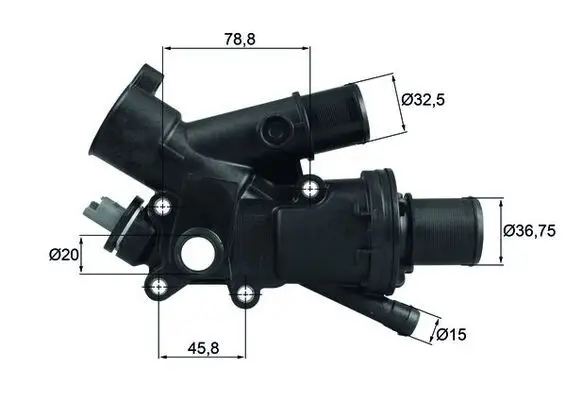 Termostat / Termostat 83°C Plastik Govdelı Müşürlü (Peugeot 308-3008-5008 2.0Hdı)