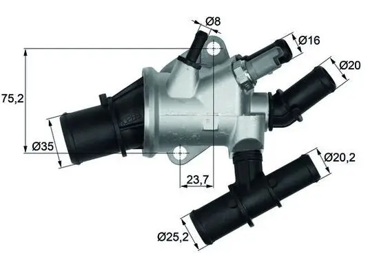 Termostat / Termostat 88°C Komple (Alfa Romeo: 147 1.9Jtd)