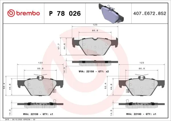 Fren Balatası Arka (Subaru Impreza 1.6 İ Awd 16-/ Outback 2.0 2.5 15 -) Low-Met