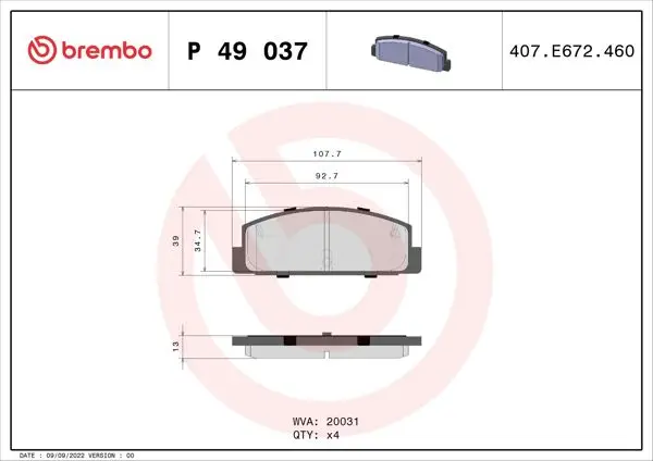 Balata Fren Arka (Mazda-6 03 / 10 / 626 98 / 02) Low-Met
