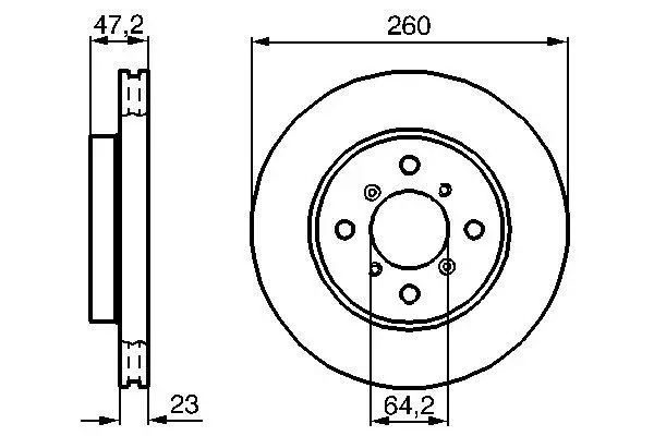 Fren Diski Ön Havalı (260-4)-(Honda Prelude 90 / 00 / Accord 98 / 02 1.6)