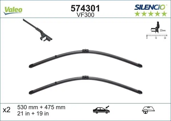Silecek Süpürgesi 530 / 475mm Polo IV 12 / 01 >