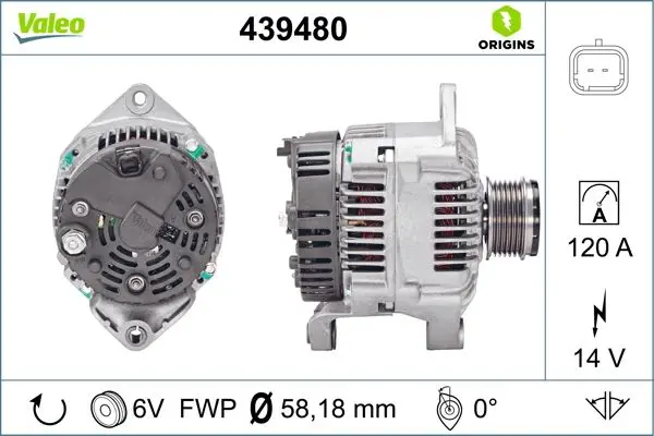Alternatör 12 V 120A Renault Kangoo 1.9 DCI 01-08
