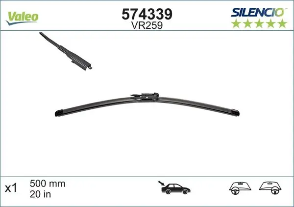 Silecek Süpürgesi Arka Vm259 500mm (Opel Insignia 08 -)