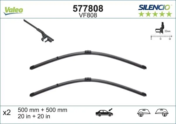 Silencio Vf808 (X2) (500 + 500mm) (Ön) Mercedes-Benz Sls Amg Roadster (R197) Mercedes-Benz Sls