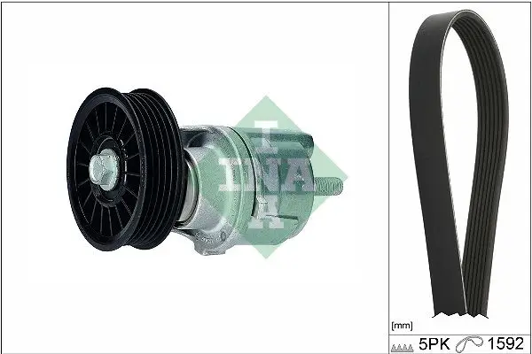 Kanallı V Kayışı + Gergi 5Pk1592 (Fiat Bravo 1.2 10.00-10.01 Volkswagen Passat 1.9 TDI Audi A4 A6 1.9Td)