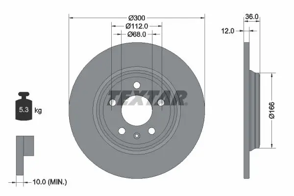 Fren Diski VW A4-A5-Q5 2008- A6 2012-Arka 300X12