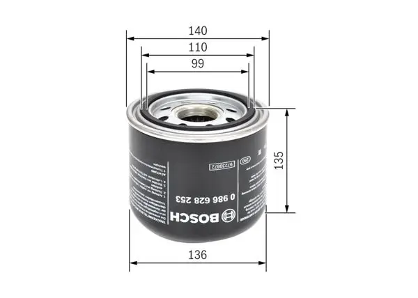 Hava Kurutucu Filtre Daf Cf65 Cf75 Cf85 98 > 13 Xf95 02 > 06 Xf105 05 >