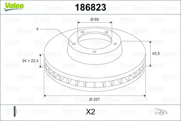 Fren Diski Ön Havalı Hyundai Sonata 98-04257×4