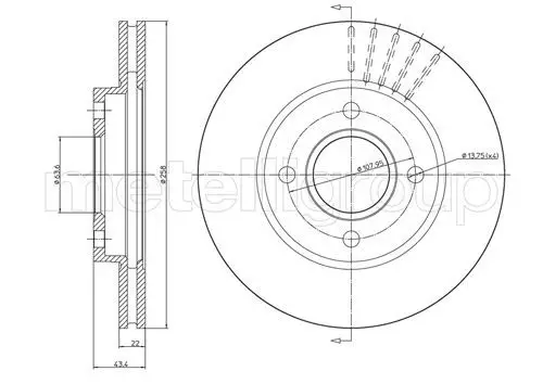 / Fren Diski Ön (258mm) (Ford Focus 98-02-Fiesta 02 -) (Mazda 2 03 -)