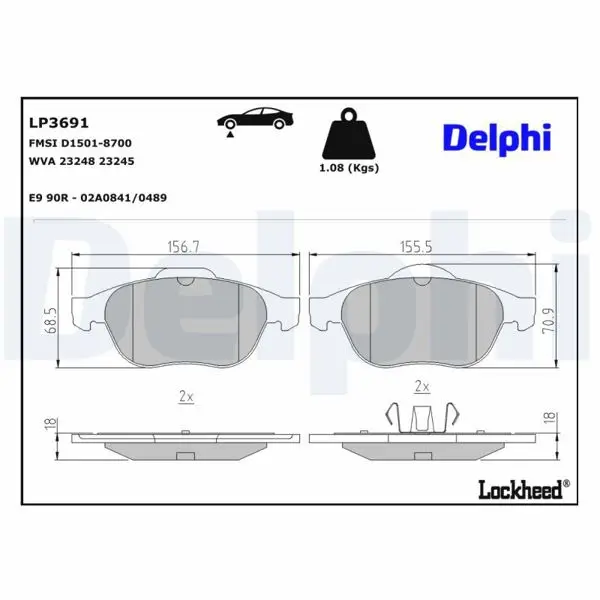 Fren Balatası Ön Renault:Laguna II 2.0I 16V 2.2Dcı