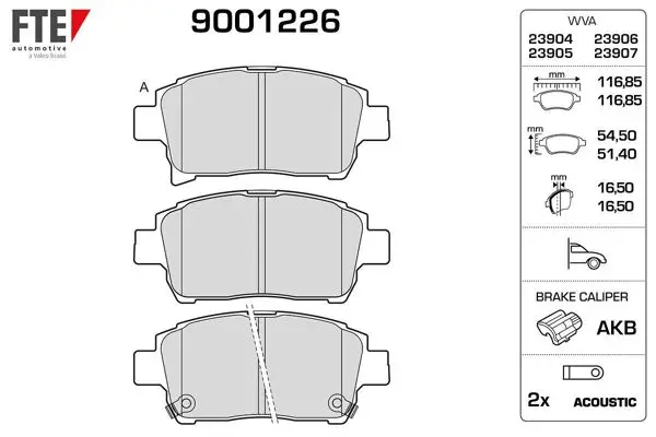 Ön Fren Balatası Toyota Yaris 99-05 Corolla Verso VVTI 2001->