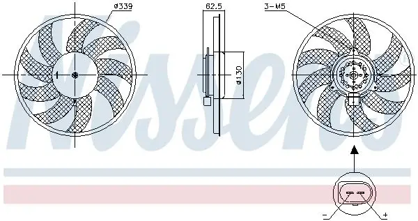 Fan Motoru-350 mm 200W (Audi A6 11-18 A7 11-18 Q3 12-18)