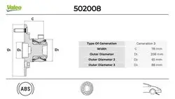 Ön Teker Poryalı Rulmanı (5 Bijon ABS) Ford Transit V363 14-Arkadan Ceker Tek Teker
