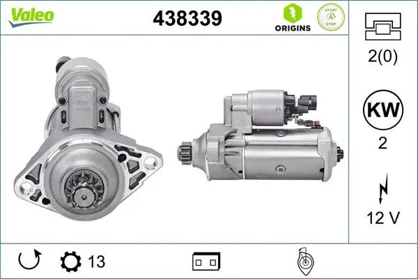 Marş Motoru 12V 2 KW 13 Dıs A3 Q3 Octavia Golf VII Caddy Arteon Passat T-Roc Tiguan T7 13 -