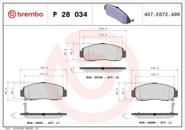 Ön Fren Balatası Honda Civic 1.4-1.6-1.8 Hb-Sedan Fd6 2006-/ Civic Fb7 2012-/ Honda Frv 2006-/