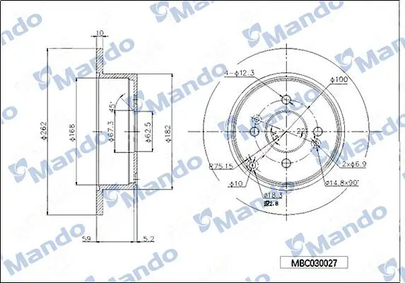 Hyundai Accent Era 06-11 Getz 03- i20 09-Kia Rio 06-Arka Fren Diski 262-4