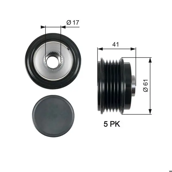 Alternatör Kasnağı 11-Accent- i30-Elantra-Ceed 1.4-1.6 CRDI