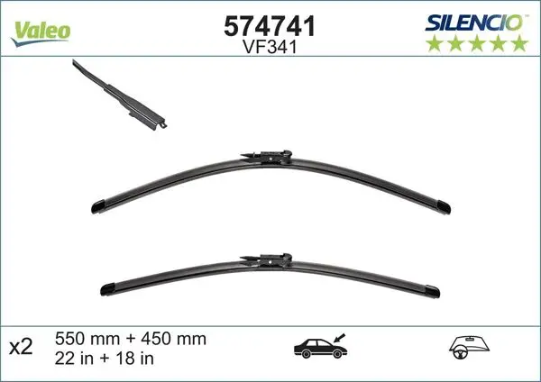 Silecek Süpürgesi Takım BMW F20 F21 F22 550 + 450 mm Silencio X-Trm Flat Blade