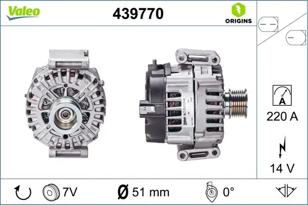 Alternatör (14V 220A) X164 09-12 C219 05-10 W212 09-15 W221 06-13 W251 06-14