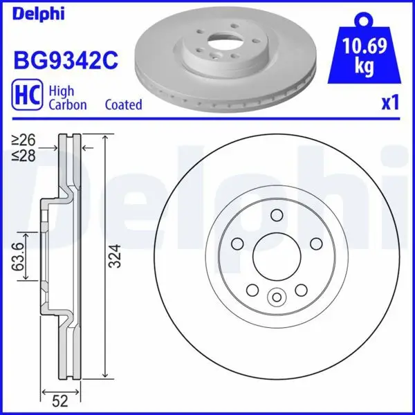 Ön Fren Diski-Volvo Xc60 (156) D3 D4 D5 T5 T6 13 -