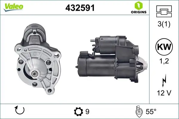Marş Motoru 12V 9 Diş 1,2Kw Berlingo C2 C3 C4 Nemo Saxo Xsara P106 P205 P206 P306 P307 P309 P1007 Bı