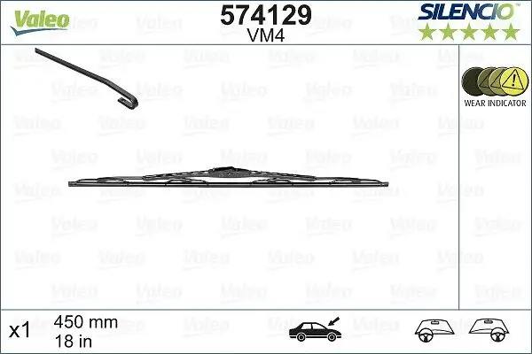Silecek Süpürgesi Sılencıo Yolcu Tarafı 450mm (Renault Laguna / Clio II / Toyota Corolla) 45 /