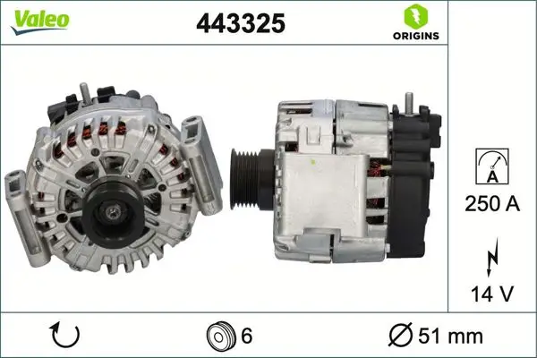 Alternatör (14V 250Ah) W205 14-Vito W447 14-Sprinter 907 18 -