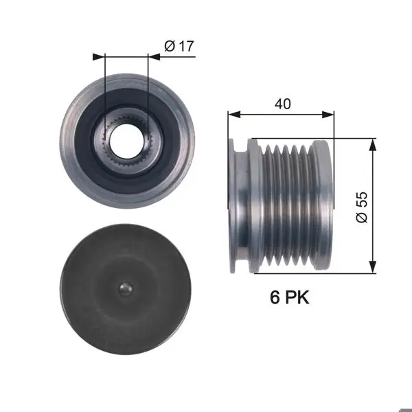 Alternatör Kasnağı 10-T.Porter T5 2.0Tdi