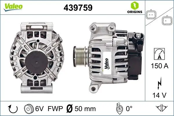 Alternatör 12V 150A Ds3 C3 III P208 P308 P207 P3008 P2008 Partner Tepe 207 P308 P508 P208 P5008 C3 Picasso C4 C4 Picasso Ds3 C5 III Berlingo III Ep6 Ep6c Ep6cdt