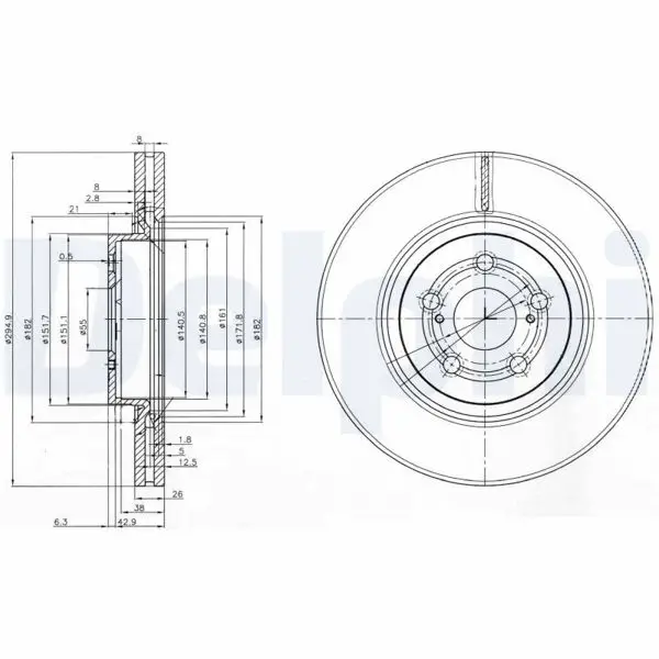 Fren Diski Ön Avensis 03 > 08 2.0 2.0 D4d 2.4 Havalı 295mm