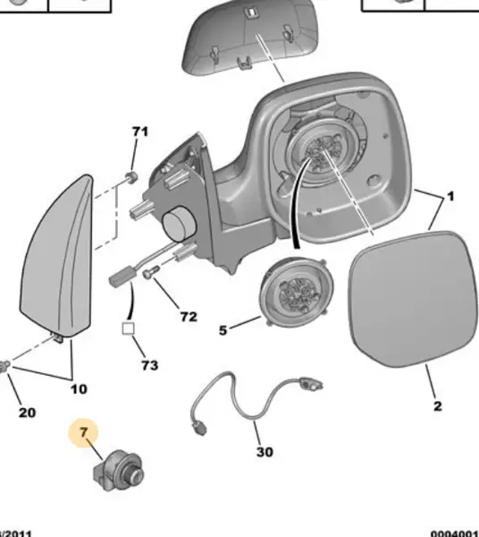 Citroen Berlingo 2006-2008 Petrol View Mirror Control Switch  Ayna Kumanda Düğmesı