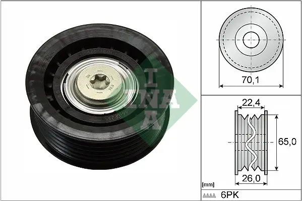 Kayış Gergi Tek Rulman Düz Ford: Transit V347 2.2 TDCI 06-Transit V184 125 Ps 01-Mondeo 01-07 (+ Ac) Peugeot: Boxer 2.2Hdı 06 -) 65×25,6